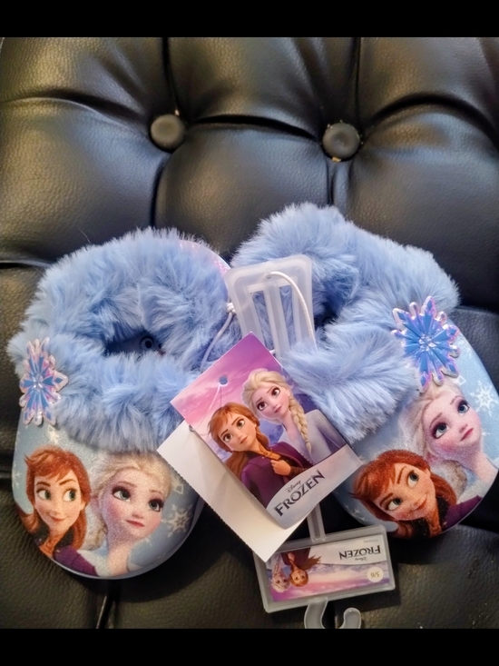 Disney Other - Disney Frozen Plush Blue Girls Slippers 5/6🌷🌷🌷🌷